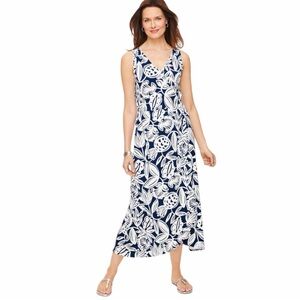 NWT! Talbots JERSEY FAUX WRAP MAXI DRESS. Size XS.